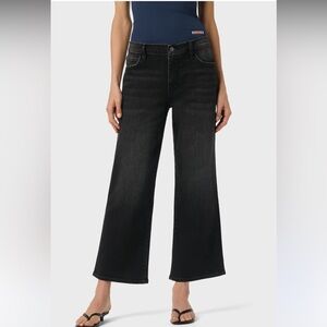 Hudson Rosalie Wide Leg Ankle Jeans Denim Off Black 28